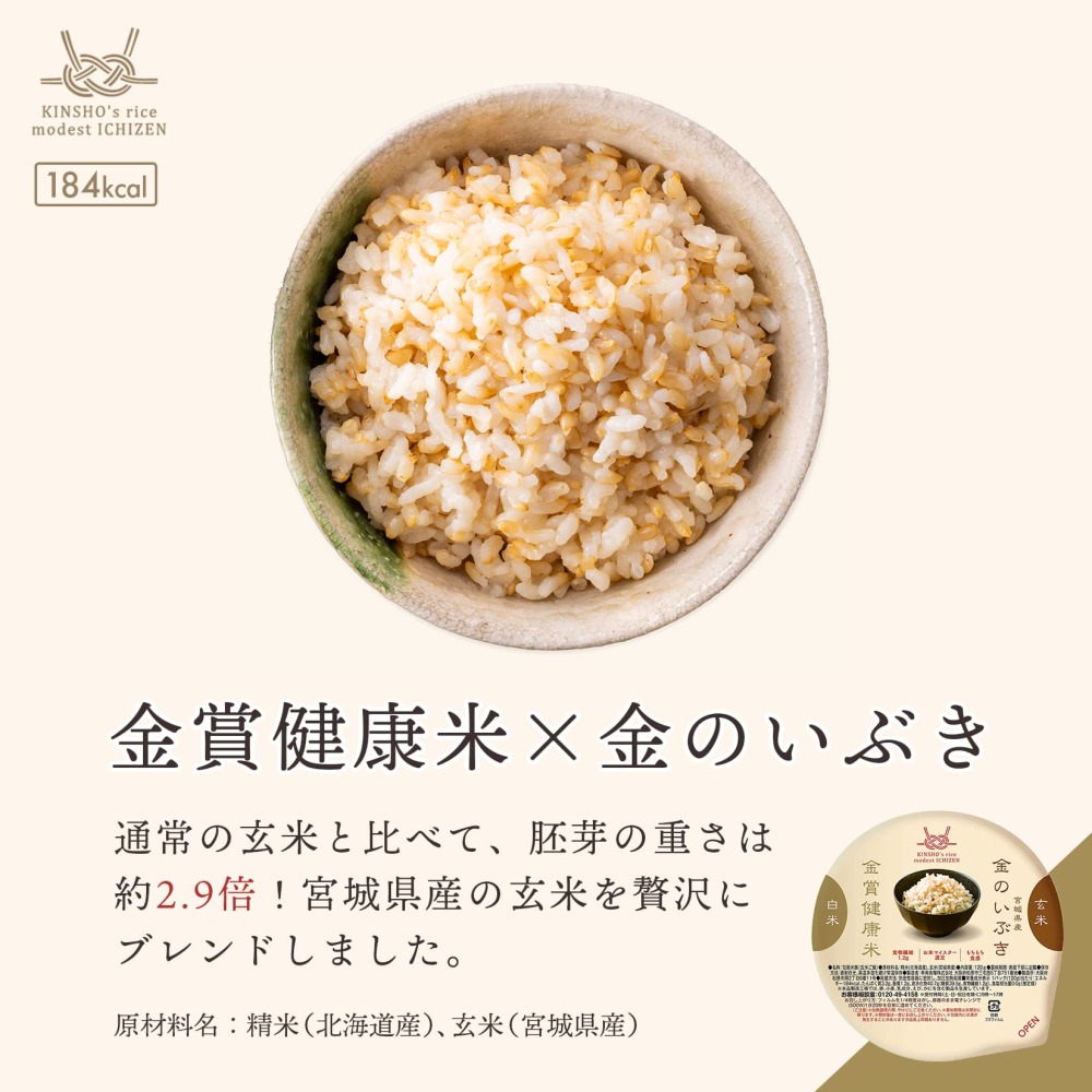 【通常価格】金のいぶき（玄米）×金賞健康米 金賞の一膳
