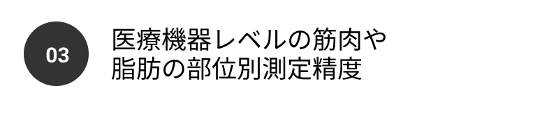 03 医療機器レベルの筋肉や脂肪の部位別測定精度