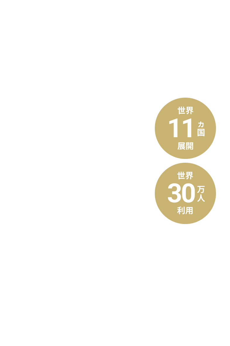 世界11ヵ国展開　世界30万人利用
