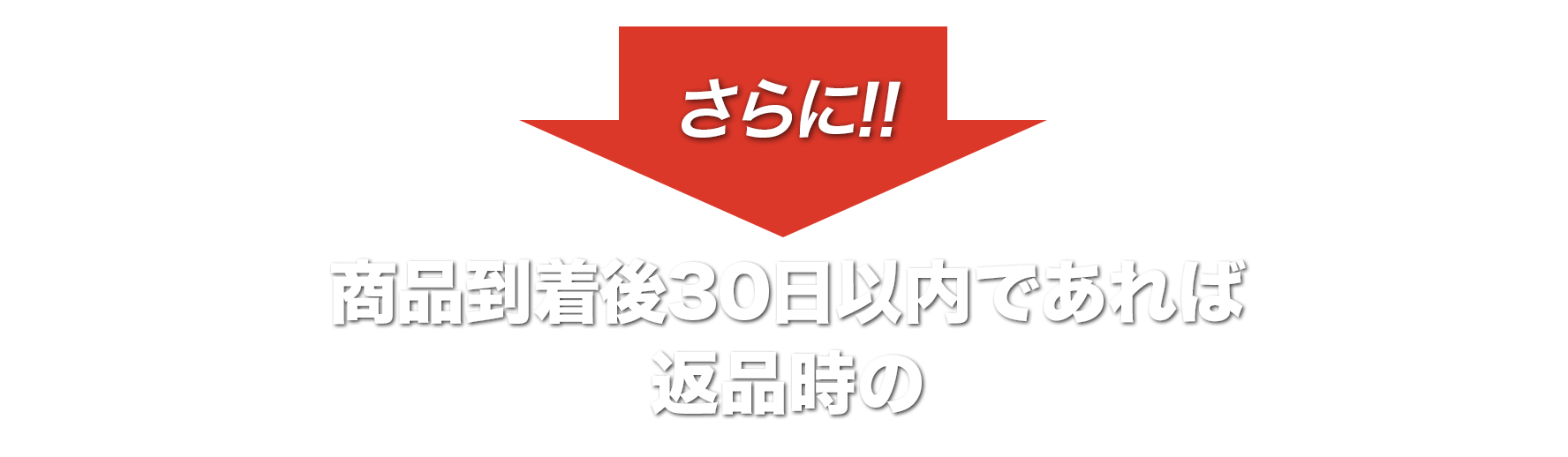 商品到着後30日以内であれば返品の