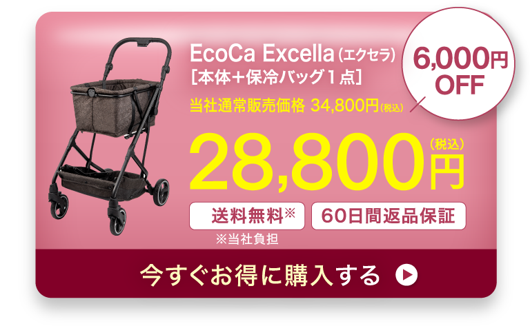 Ecoca Excella［本体＋保冷バッグ１点］28,800円 今すぐお得に購入する