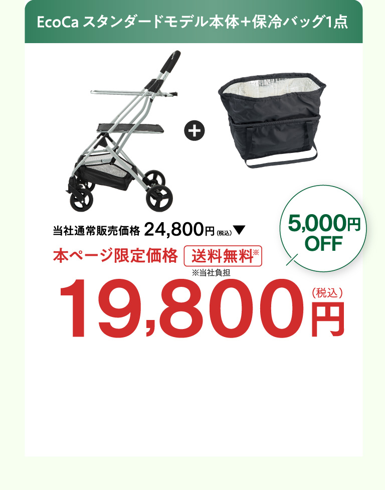 Ecoca スタンダードモデル本体＋保冷バッグ１点 本ページ限定価格 19,800円