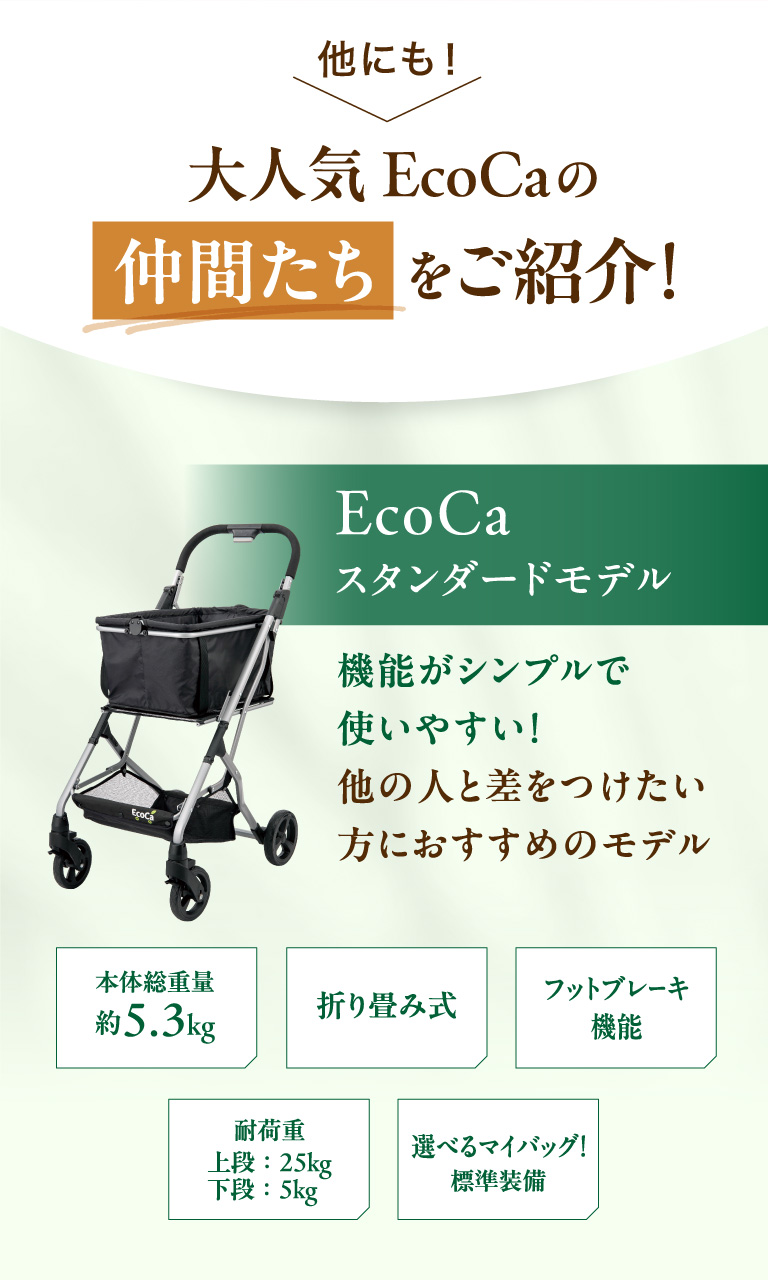 他にも！大人気Ecocaの仲間たちをご紹介！Ecocaスタンダードモデル 機能がシンプルで使いやすい！他の人と差をつけたい方におすすめのモデル