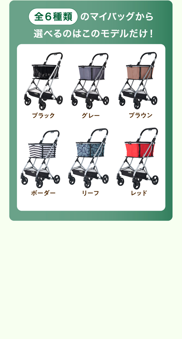 全６種類 のマイバッグから選べるのはこのモデルだけ！ Ecocaスタンダードモデル［本体＋選べるマイバッグ１点］18,800円