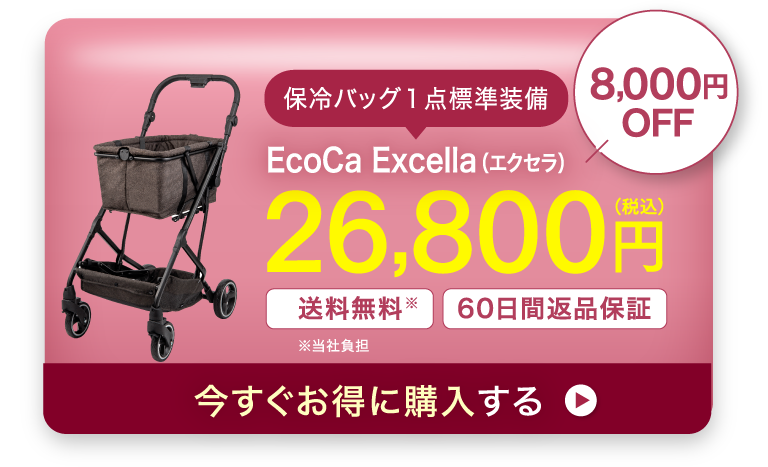 Ecoca Excella(エクセラ）本体＋保冷バッグ１点 28,800円