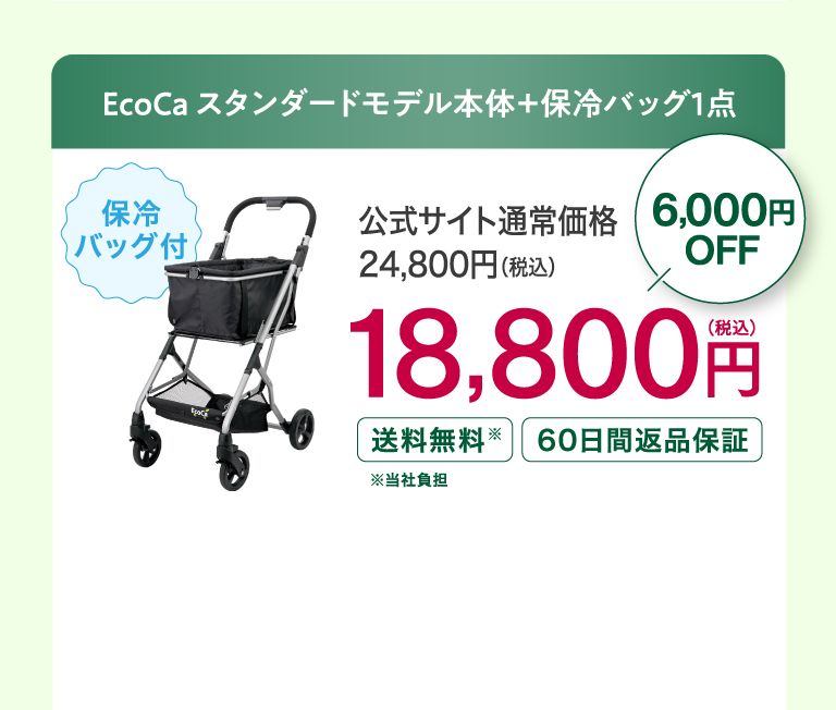 Ecoca スタンダードモデル本体＋保冷バッグ1点 18,800円