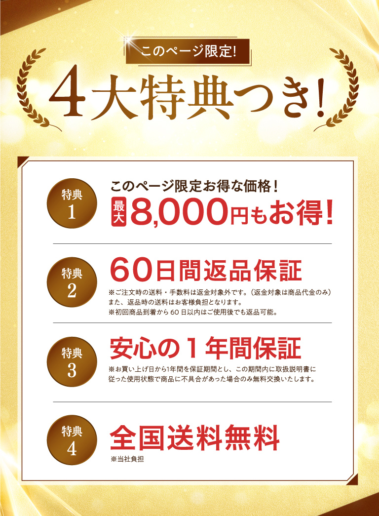 このページ限定！4大特典付き！
