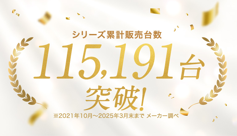シリーズ累計販売台数115,191台突破※2021年10月〜2025年3月末 メーカー調べ