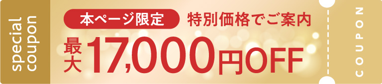 本ページ限定　特別価格でご案内　17,000円OFF