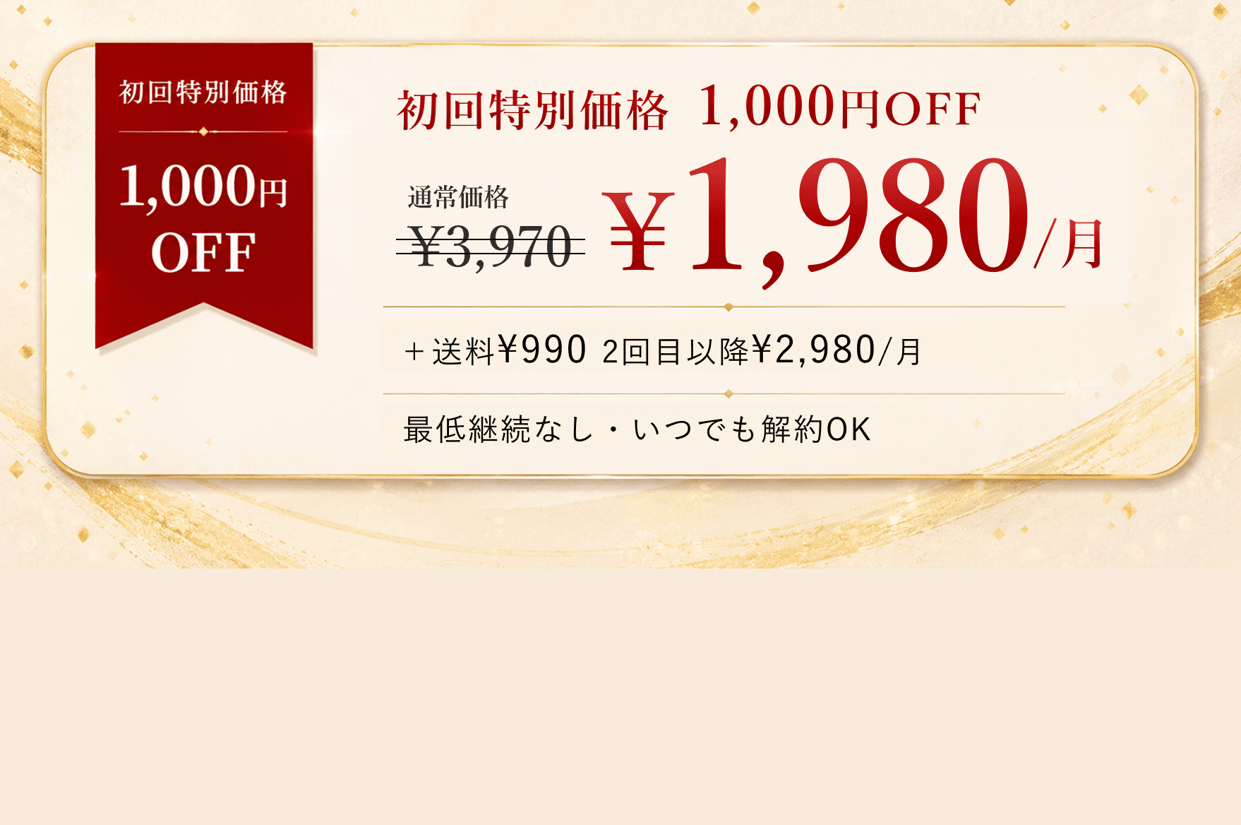 初回特別価格1,000円OFF初回1,980円